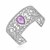 Amethyst and Pink Sapphire Embellished Byzantine Open Cuff in Sterling Silver