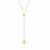 14k Yellow Gold Adjustable Cable Chain Necklace with Cross
