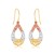 Fancy Open Drop Earrings in 10k Tri-Color Gold