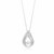 Double Teardrop Pendant with Diamond in 14K White Gold (.09ct)