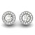 Round Halo Diamond Earrings with Milgrain Border in 14k White Gold (3/4 cttw)