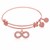 Expandable Pink Tone Brass Bangle with Infinity Symbol with Cubic Zirconia
