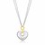 Cutout Puffed Heart Necklace in 14k Yellow Gold & Sterling Silver