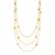 14k Tri Color Gold Multi Strand Necklace with Teardrops