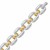Rectangle Motif Chain Link Diamond Cut Rhodium Plated Bracelet in 18k Yellow Gold and Sterling Silver