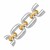 Rectangle Motif Chain Link Diamond Cut Rhodium Plated Bracelet in 18k Yellow Gold and Sterling Silver