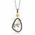 Fancy Rutilated Quartz and Black Spinel Fleur De Lis Pendant in 18k Yellow Gold and Sterling Silver