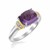 Polished Amethyst and Diamond Accented Ring in 18K Yellow Gold and Sterling Silver