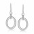 Diamond Accented Cable Oval Drop Earrings in Rhodium Finished Sterling Silver.(.05cttw)