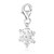 Snowflake White Tone Crystal Accented Charm in Sterling Silver