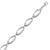 Nicked Flat Oval Motif Chain Bracelet in Rhodium Plated Sterling Silver