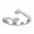 White Cubic Zirconia Embellished Open Toe Ring in Rhodium Finished Sterling Silver