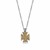 Cross Celtic Motif Pedant in 18K Yellow Gold and Sterling Silver