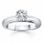 Classic Wide Band Cathedral Solitaire Engagement Ring in 14k White Gold