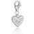 Heart Charm Embellished with White Tone Crystal Accents in Sterling Silver