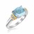 Prong Set Blue Topaz and Diamond Accented Ring in 18k Yellow Gold and Sterling Silver