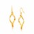Fancy Flat Twisted Oval Dangling Earrings in 14k Yellow Gold