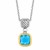 Cushion Blue Topaz Pendant Necklace in 18k Yellow Gold and Sterling Silver