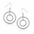 Textured Concentric Circle Style Drop Earrings in Sterling Silver