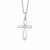 Open Cross Pendant with Diamond in Sterling Silver