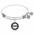 Expandable White Tone Brass Bangle with Believe Symbol