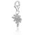 Palm Tree White Tone Crystal Accented Charm in Sterling Silver