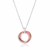 Entwined Two-Tone Diamond Dust Open Circle Pendant in Sterling Silver