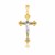 Budded Cross Pendant with Figure in 14k Two-Tone Gold