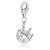 Crown Charm with White Crystal Accents in Sterling Silver
