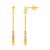 14k Tri Color Gold Drop Earrings with Textured Beads