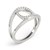 Loop Design Dual Band Ring with Diamonds in 14k White Gold (1/2 cttw)