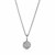 14k White Gold 16 inch Necklace with Gold and Diamond Circle Pendant (1/10 cttw)