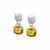 Cushion Citrine Drop Earrings in 18k Yellow Gold and Sterling Silver