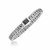 Braided Black Sapphire Accented Men's Bracelet in Sterling Silver