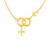 Pendant with Interlocking Gender Symbols in 14k Yellow Gold
