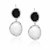 Moonstone,  Black Onyx and Diamond Dangling Earrings in Sterling Silver