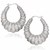 Graduated Mesh Scallop Design Hoop Earrings in Sterling Silver