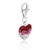 Heart Multi Color Crystal Encrusted Charm in Sterling Silver