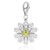 Daisy Charm with Multi Color Crystal Accents in Sterling Silver