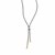 Popcorn Texture Lariat Necklace with Diamonds in Sterling Silver and 18k Yellow Gold