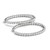 Oval Shape Two Sided Diamond Hoop Earrings in 14k White Gold (2 cttw)