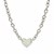 Flat Heart Stationed Chain Necklace in Rhodium Plated Sterling Silver