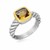 Cushion Citrine Cable Style Shank Ring in 18k Yellow Gold and Sterling Silver