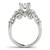 14k White Gold 3 Stone Princess Cut Antique Design Diamond Engagement Ring (1 3/4 cttw)