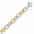 Diamond Cut Oval Rolo Style Rhodium Plated Chain Bracelet in 18K Yellow Gold and Sterling Silver