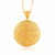 Freeform Weave Circle Pendant with Bail in 14k Yellow Gold