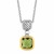 Cushion Green Amethyst Necklace in 18k Yellow Gold and Sterling Silver