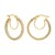 14K Two Tone Gold Iced Round Hoop Earrings