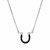 Sterling Silver Horseshoe Pendant with Diamonds and Black Spinel