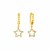 14k Two Tone Gold Beaded Hoop Earrings with Stars